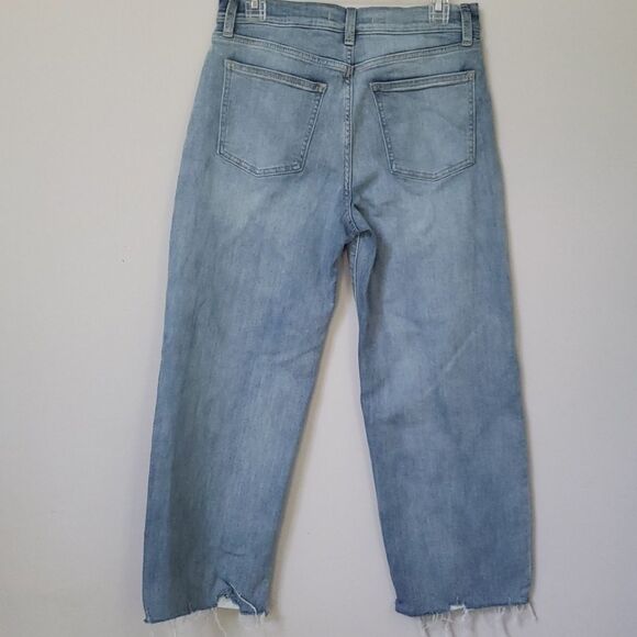 Eunina Jeans Women sz 11 High Rise Wide Leg Crop Blue Dawn - Picture 3 of 5